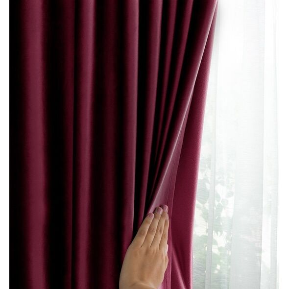 AmeliaHome Zasłona VELVET styl klasyczny na taśmie 140x270 czerwona