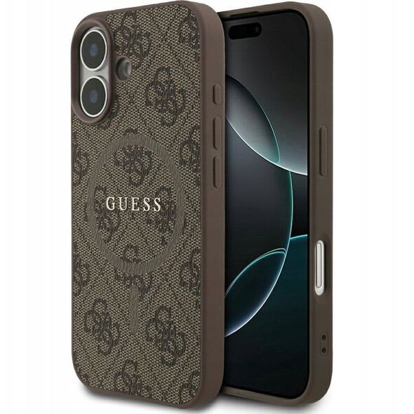 GUESS futerał do IPHONE 17 kompatybilny z MagSafe GUHMP17SG4GFRW (PU 4G Ring Classic Logo) brązowy