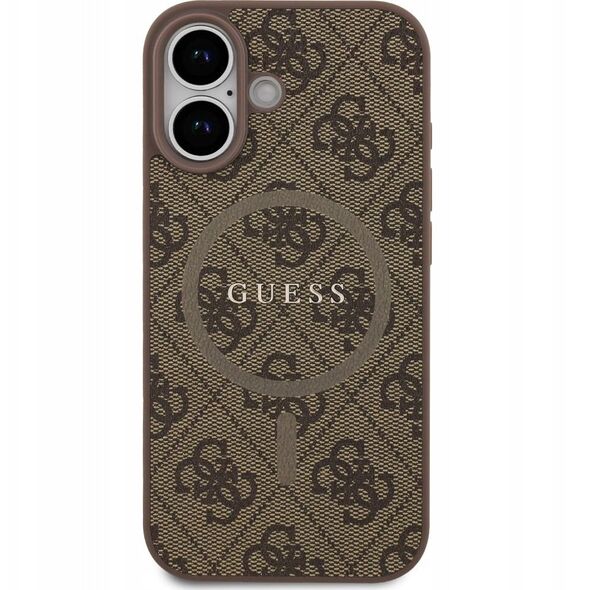 GUESS futerał do IPHONE 17 kompatybilny z MagSafe GUHMP17SG4GFRW (PU 4G Ring Classic Logo) brązowy