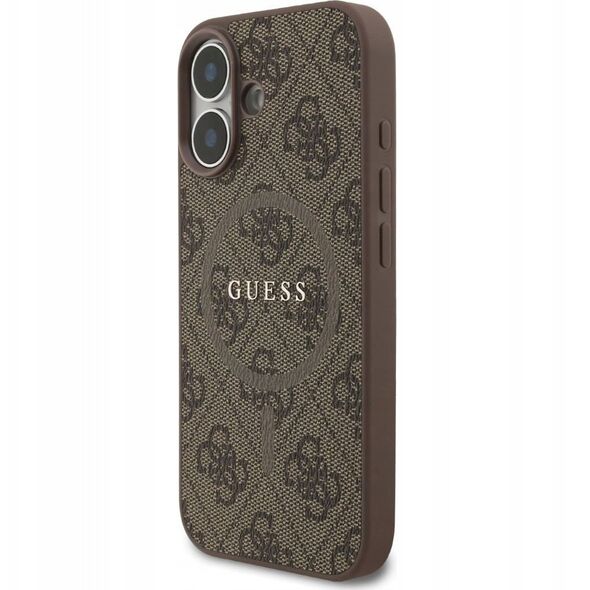 GUESS futerał do IPHONE 17 kompatybilny z MagSafe GUHMP17SG4GFRW (PU 4G Ring Classic Logo) brązowy