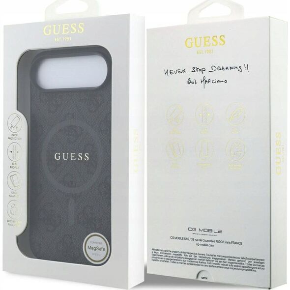 GUESS futerał do IPHONE 17 Air kompatybilny z MagSafe GUHMP17MG4GFRK (PU 4G Ring Classic Logo) czarny