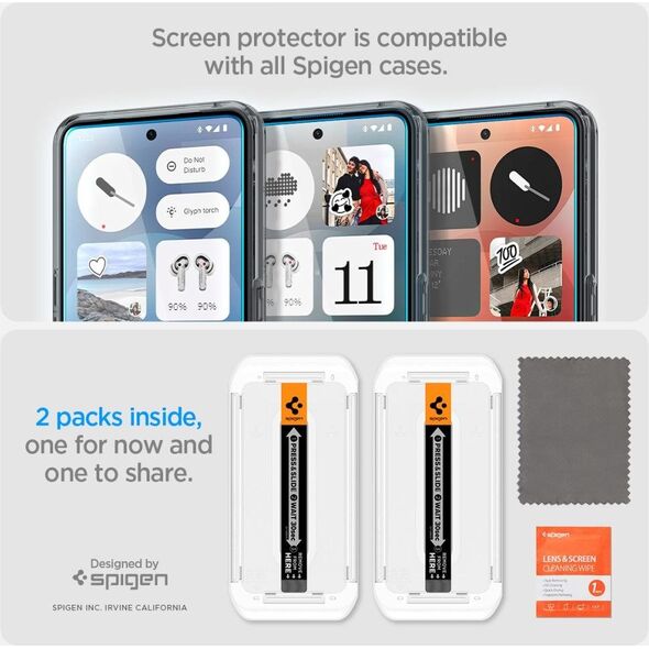 Szkło hartowane Spigen Glas.tr ez Fit do Nothing Phone 3 Clear [2 PACK]