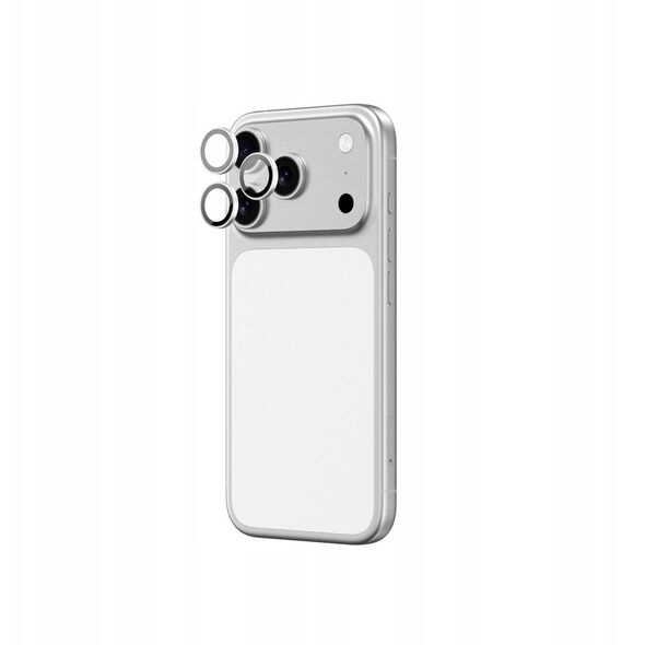 Szkło na aparat AMAZINGTHING Sapphire na iPhone 17 Pro / Pro Max - ze srebrną ramką