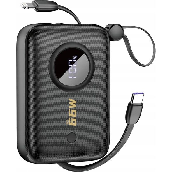Powerbank Dudao Powerbank Dudao K14 USB-A, USB-C, Lightning 10000mAh czarny