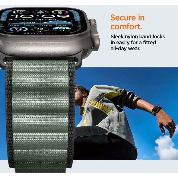 Pasek Spigen WBF1 Band do Apple Watch 6/7/8/9/10/SE/Ultra 1/2 44/45/46/49mm Black/green