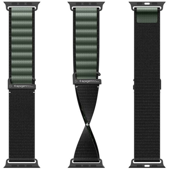 Pasek Spigen WBF1 Band do Apple Watch 6/7/8/9/10/SE/Ultra 1/2 44/45/46/49mm Black/green