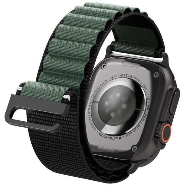 Pasek Spigen WBF1 Band do Apple Watch 6/7/8/9/10/SE/Ultra 1/2 44/45/46/49mm Black/green