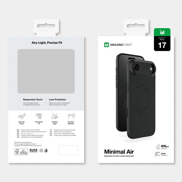 Etui AMAZINGTHING Minimal Air na iPhone 17 Air kompatybilne z MagSafe - czarne