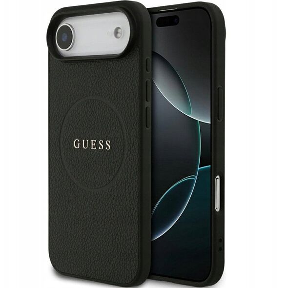 Etui Guess Grained Ring MagSafe do iPhone 17 Air - czarne