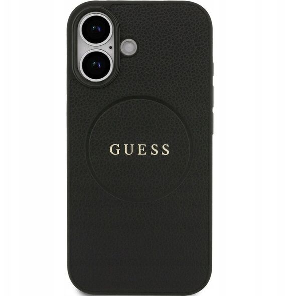 Etui Guess Grained Ring MagSafe do iPhone 17 - czarne
