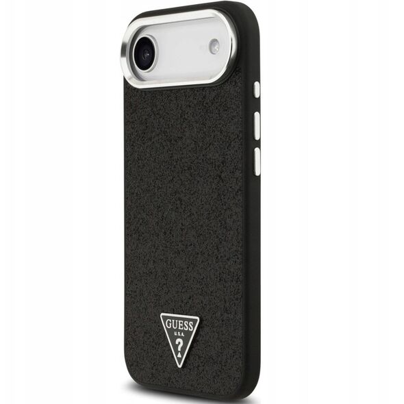 Etui Guess Glitter Triangle Logo MagSafe do iPhone 17 Air - czarne