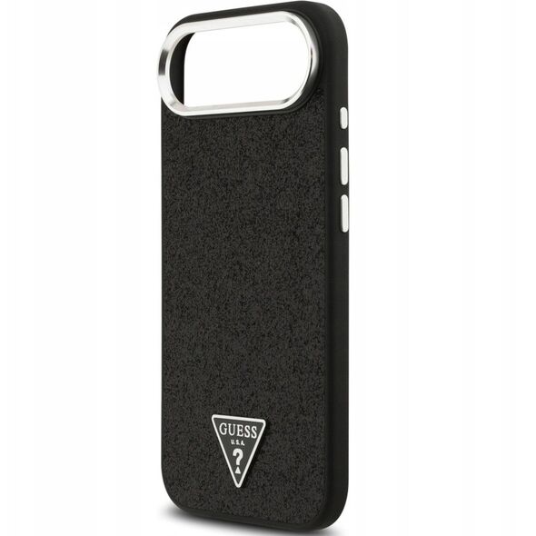 Etui Guess Glitter Triangle Logo MagSafe do iPhone 17 Air - czarne