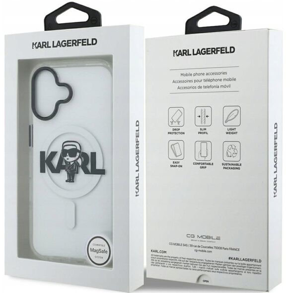 Etui Karl Lagerfeld IML Karl Sketch Logo MagSafe do iPhone 17 - przezroczyste