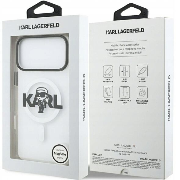 Etui Karl Lagerfeld IML Karl Sketch Logo MagSafe do iPhone 17 Pro Max - przezroczyste