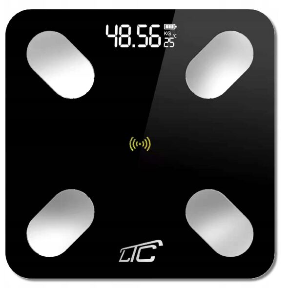Inteligentna waga łazienkowa FITNESS analityczna LTC, bluetooth, czarna