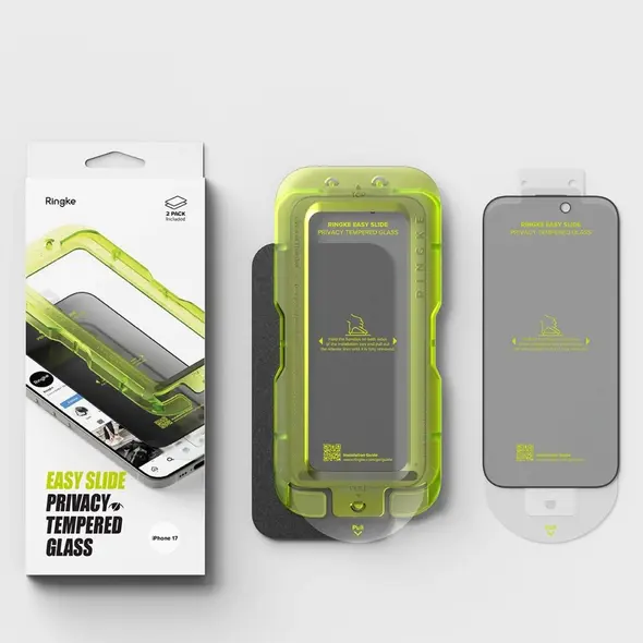 Szkło prywatyzujące Ringke Easy Slide do Apple iPhone 17 Privacy [2 PACK]