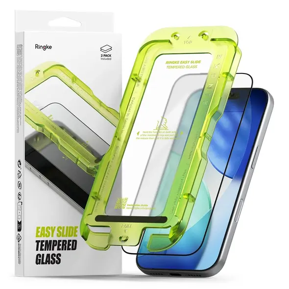 Szkło hartowane Ringke Easy SlidE do Apple iPhone 17 Pro Max Black [2 PACK]