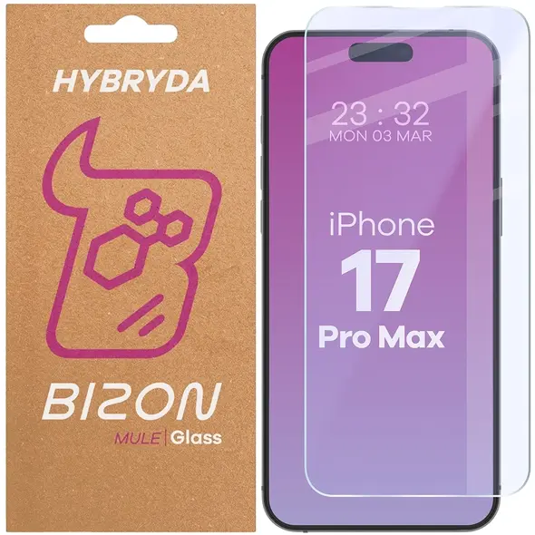 Elastyczne szkło hybrydowe Bizon Glass Mule do Apple iPhone 17 Pro Max
