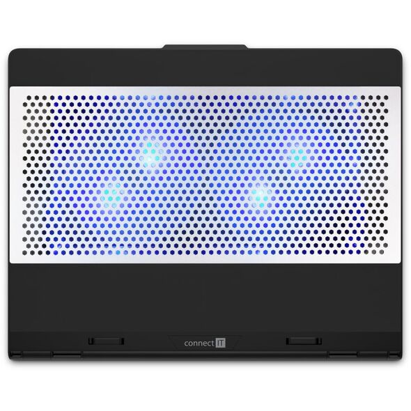 CONNECT IT FrostBlast chladící podložka pod notebook s modrým podsvícením, ČERNÁ