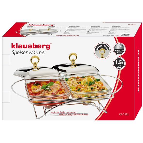 PODGRZEWACZ ŻAROODPORNY STOŁOWY 2x1,5L KLAUSBERG KB-7922