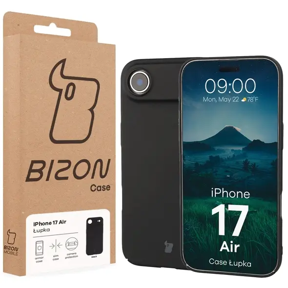 Etui Bizon Case Łupka do Apple iPhone 17 Air czarne