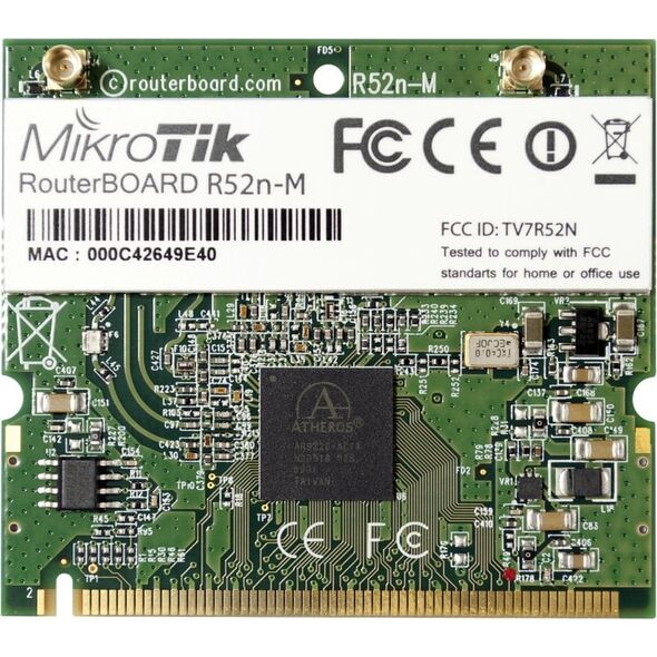 Router Board/Karta Wi-Fi  R52Nm dual band mini PCI, 802.11a/b/g/n, 23dBm, MMCX