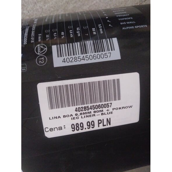 Σχοινί boa 9,8mm 80m με κάλυμμα liner μάρκας EDELRID