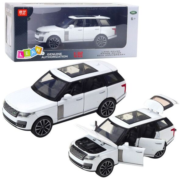 Auto Range Rover Metalowe Suv Białe 1:32 Światła Dźwięki