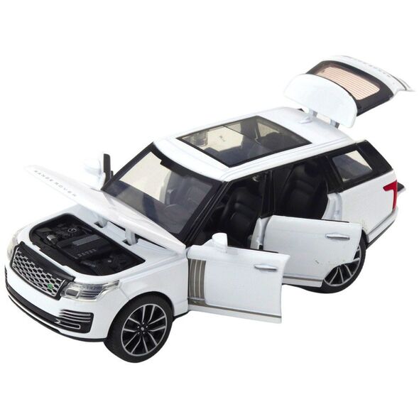 Auto Range Rover Metalowe Suv Białe 1:32 Światła Dźwięki