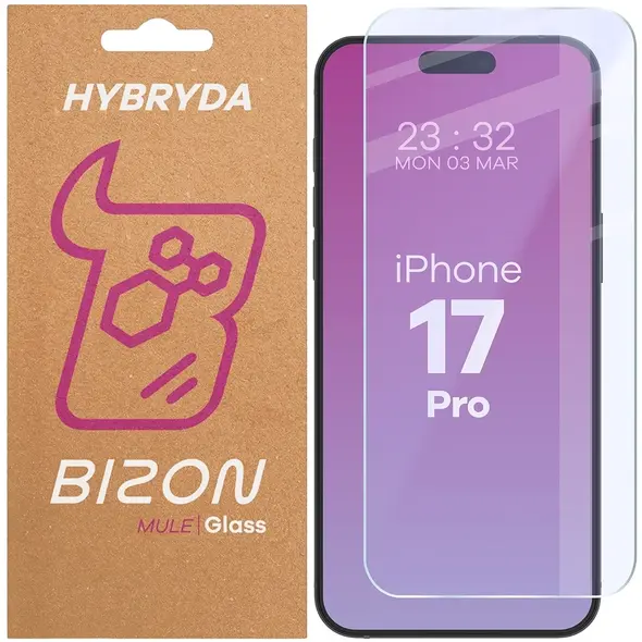Elastyczne szkło hybrydowe Bizon Glass Mule do Apple iPhone 17 Pro