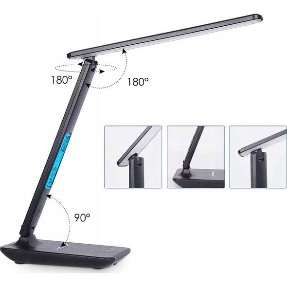 Lampka biurkowa Gotel K711N LAMPKA LED BIURKO ZEGAR TERMOMETR