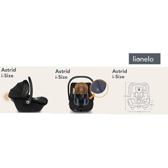 Lionelo Astrid i-Size fotelik samochodowy 0-13 kg Black Grey