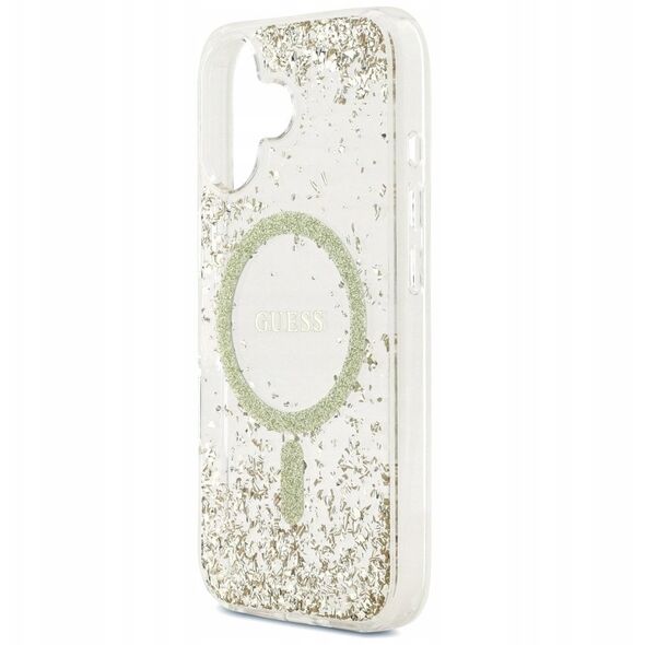 Etui Guess Resin Bottom Glitter MagSafe do iPhone 17 złoty