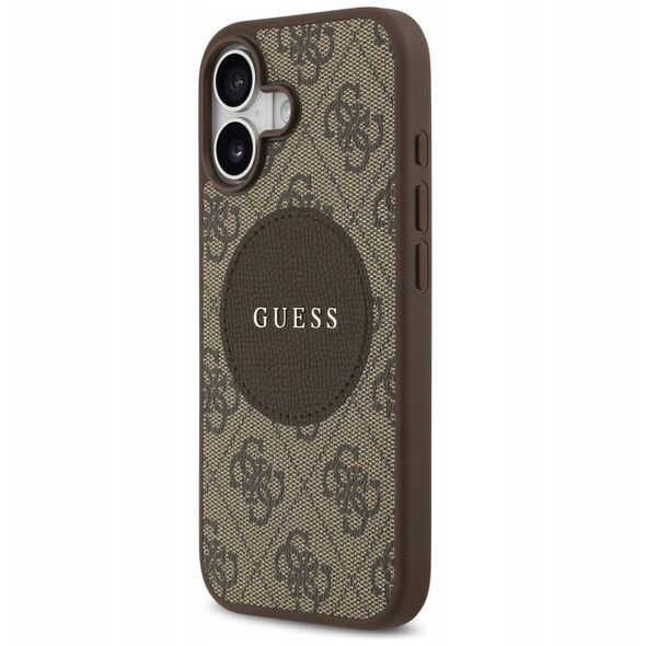 Etui Guess 4G Circle Classic Logo MagSafe do iPhone 17 brązowy
