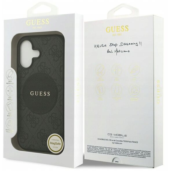 Etui Guess 4G Circle Classic Logo MagSafe do iPhone 17 czarny