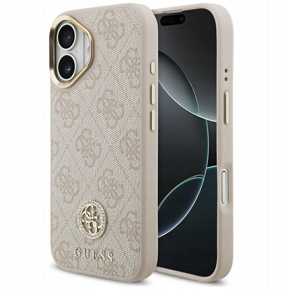 Etui Guess 4G Strass Logo MagSafe do iPhone 17 różowy