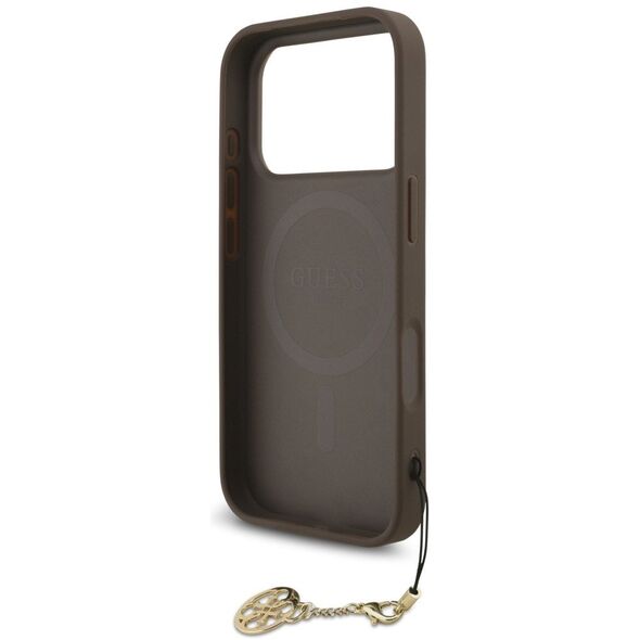 Etui Guess 4G Charms Collection MagSafe do iPhone 17 Pro brązowy