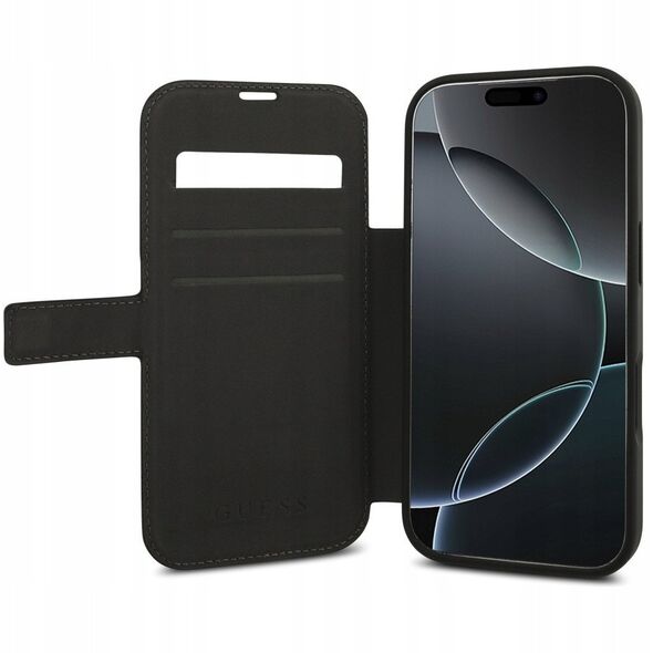 Etui Guess Book 4G Metal Logo do iPhone 17 Pro czarny