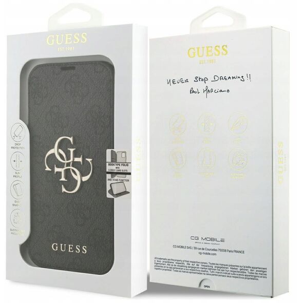 Etui Guess Book 4G Metal Logo do iPhone 17 Pro czarny