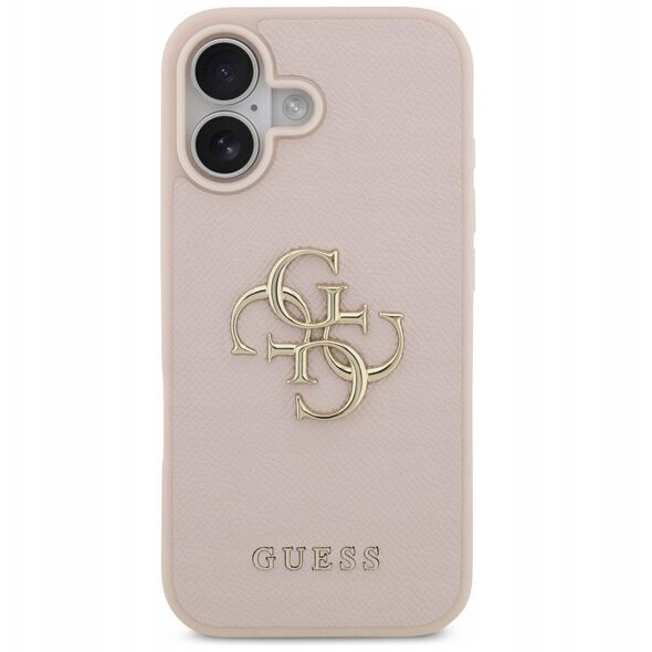 Etui Guess Grained Big 4G & Classic Logo do iPhone 17 różowy