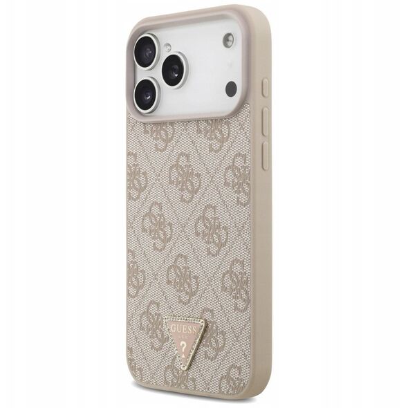 Etui Guess Leather 4G Triangle Strass MagSafe do iPhone 17 Pro Max różowy