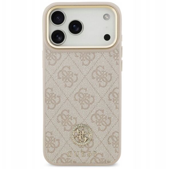 Etui Guess 4G Strass Logo MagSafe do iPhone 17 Pro Max różowy