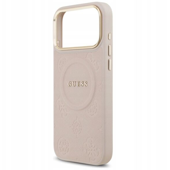 Etui Guess Peony Hot Stamp MagSafe do iPhone 17 Pro Max różowy
