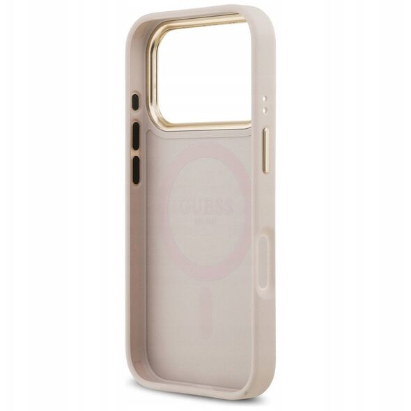 Etui Guess Peony Hot Stamp MagSafe do iPhone 17 Pro różowy