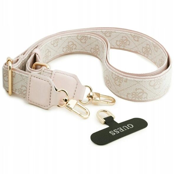 Etui Guess 4G Strass Logo & Big Strap Metal Buttons MagSafe do iPhone 17 różowy