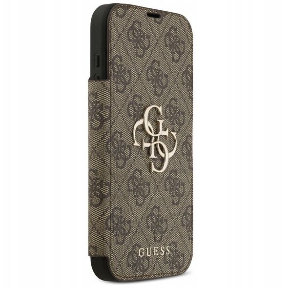 Etui Guess Book 4G Metal Logo do iPhone 17 Pro Max brązowy