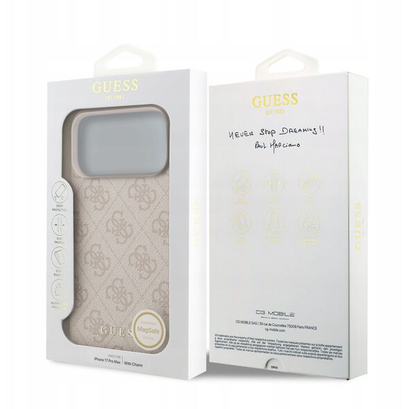Etui Guess 4G Charms Collection MagSafe do iPhone 17 Pro różowy