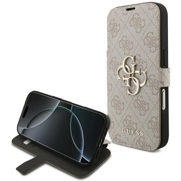 Etui Guess Book 4G Metal Logo do iPhone 17 Pro różowy