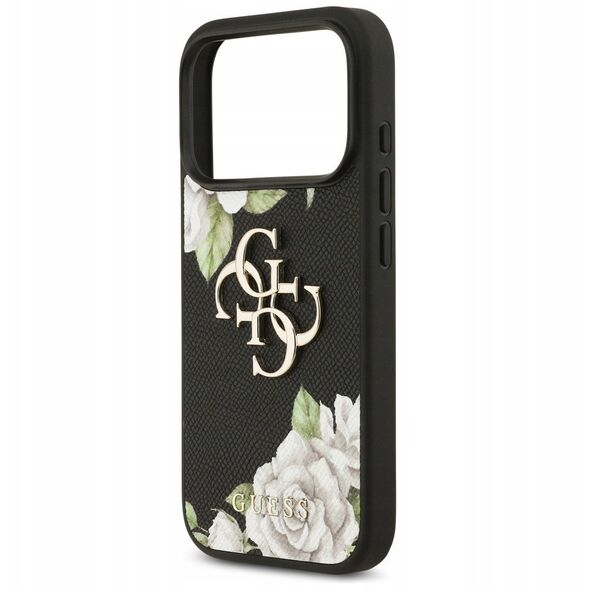 Etui Guess Grained Roses & Big 4G Logo do iPhone 17 Pro czarny
