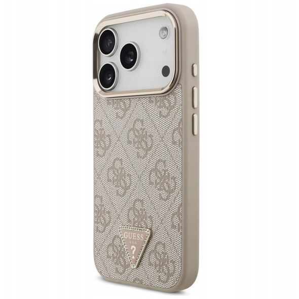 Etui Guess 4G Triangle Logo MagSafe do iPhone 17 Pro różowy złoty